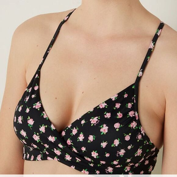 VICTORIA SECRET PINK
BODY WRAP BIKINI TOP PURE BLACK FLORAL M NWT - Picture 4 of 6